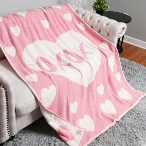 Hearts XOXO Reversible Throw Blanket